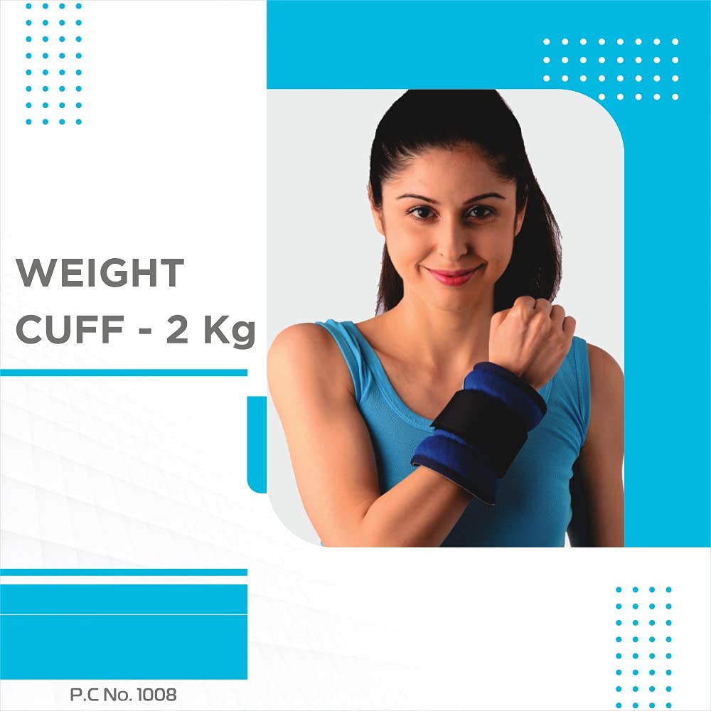 Vissco universal 2 KG wrist and ankle weight cuff in blue