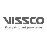 VISSCO logo (healthcare products brand) with tagline 'From pain to peak performance' on a white background
