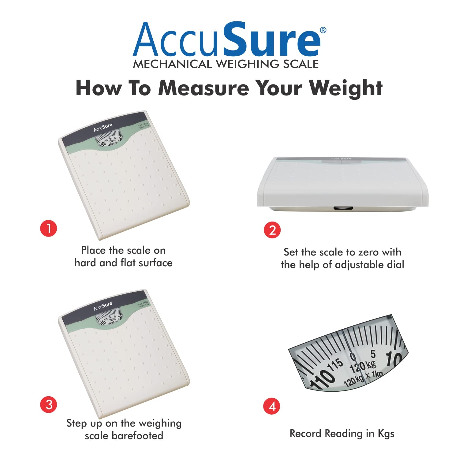 Mechanical Bathroom Weighing Scale by AccuSure