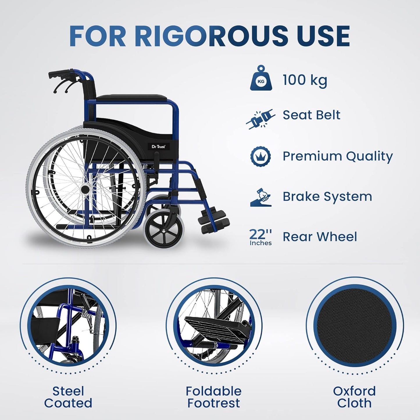 Dr Trust Portable Foldable Manual Wheelchair-306