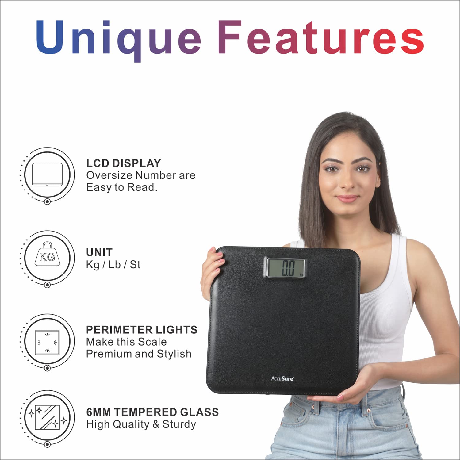 AccuSure Digital Weighing Scale- EB7008H