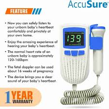 AccuSure Fetal Doppler Heartbeat Monitor for Pregnancy