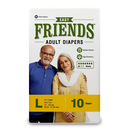 Friends Easy Adult Diapers Tape Style - 10 Count (Large)