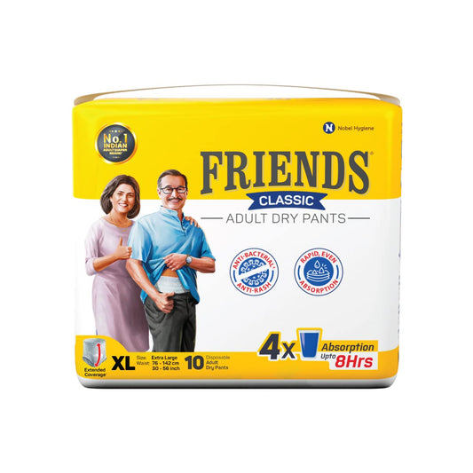 Friends Classic Adult Diapers Pants Style - 10 Count (Extra Large)