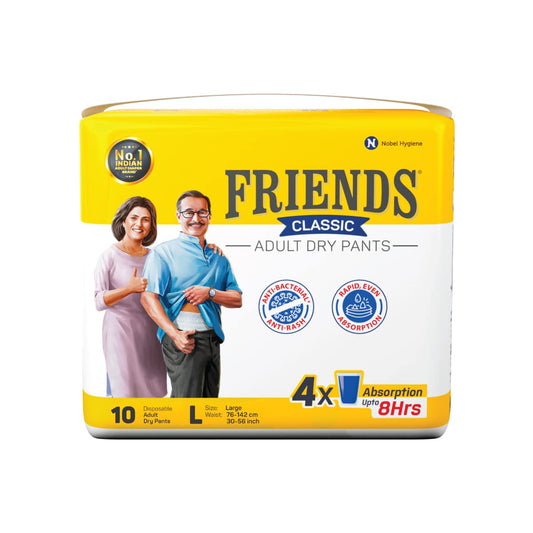 Friends Classic Adult Diapers Pants Style - 10 Count (Large)