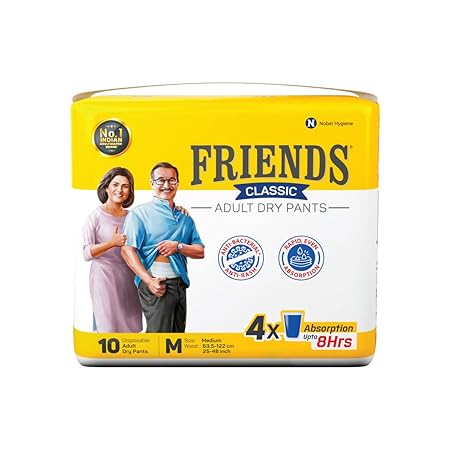 Friends Classic Adult Diapers Pants Style - 10 Count (Medium)