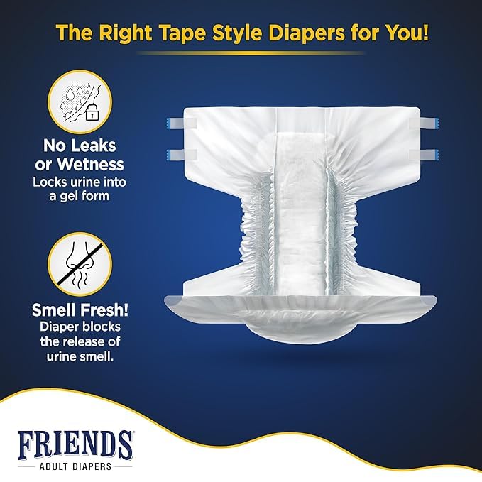 Friends Economy Adult Diapers Tape Style - 10 Count/Pack (Large)