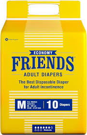 Friends Economy Adult Diapers Tape Style - 10 Count (Medium)