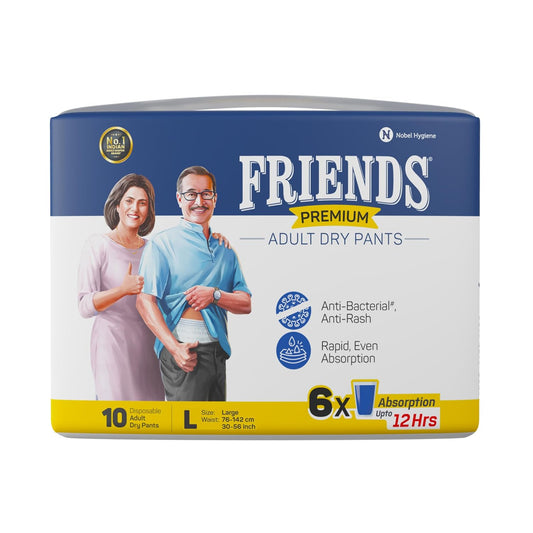 Friends Premium Adult Diapers Pant Style - 10 Count - Large