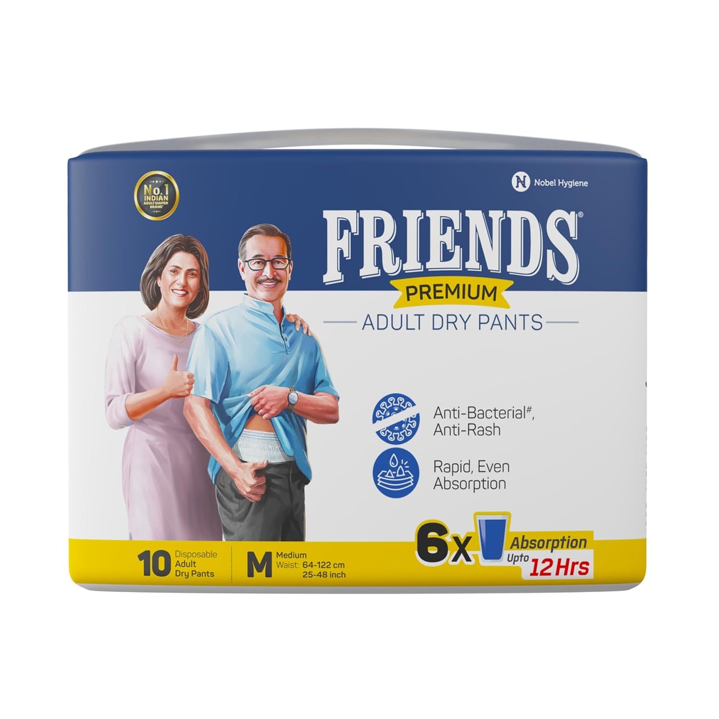 Friends Premium Adult Diapers Pant Style - 10 Count -M