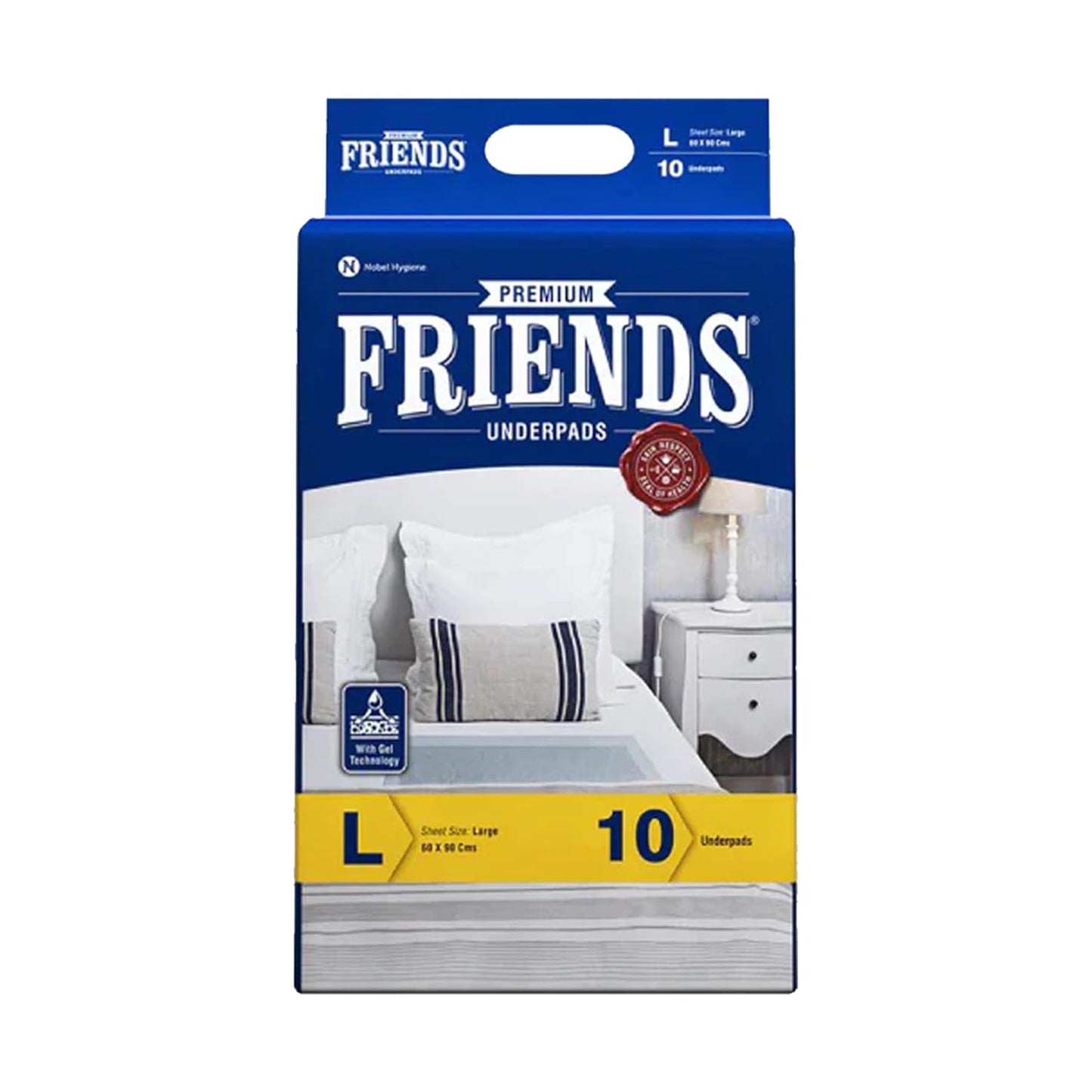 Friends Premium Disposable Underpads,Soft & Super Absorbency - 60x90 cm (Pack of 1)