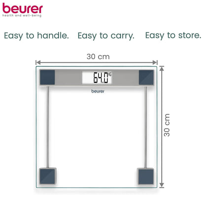 Beurer GS 11 Glass Bathroom Weight Scale With Transparent Lcd