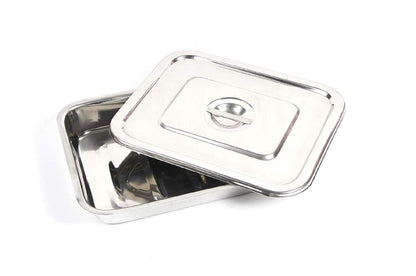 Stainless Steel Instrument Tray With Lid 9" X 6"