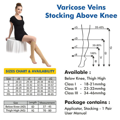 AccuSure K17 Medical Compression Varicose Stocking Knee Length