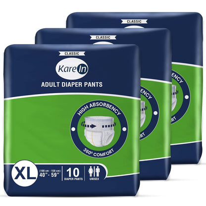 KareIn Classic Adult Diaper Pants, Extra Large 100-150 Cm (40"- 59")