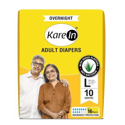 KareIn Overnight Adult Diapers, Large, 101-139 Cm (40"-55")