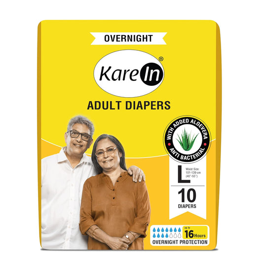 KareIn Overnight Adult Diapers, Large, 101-139 Cm (40"-55")