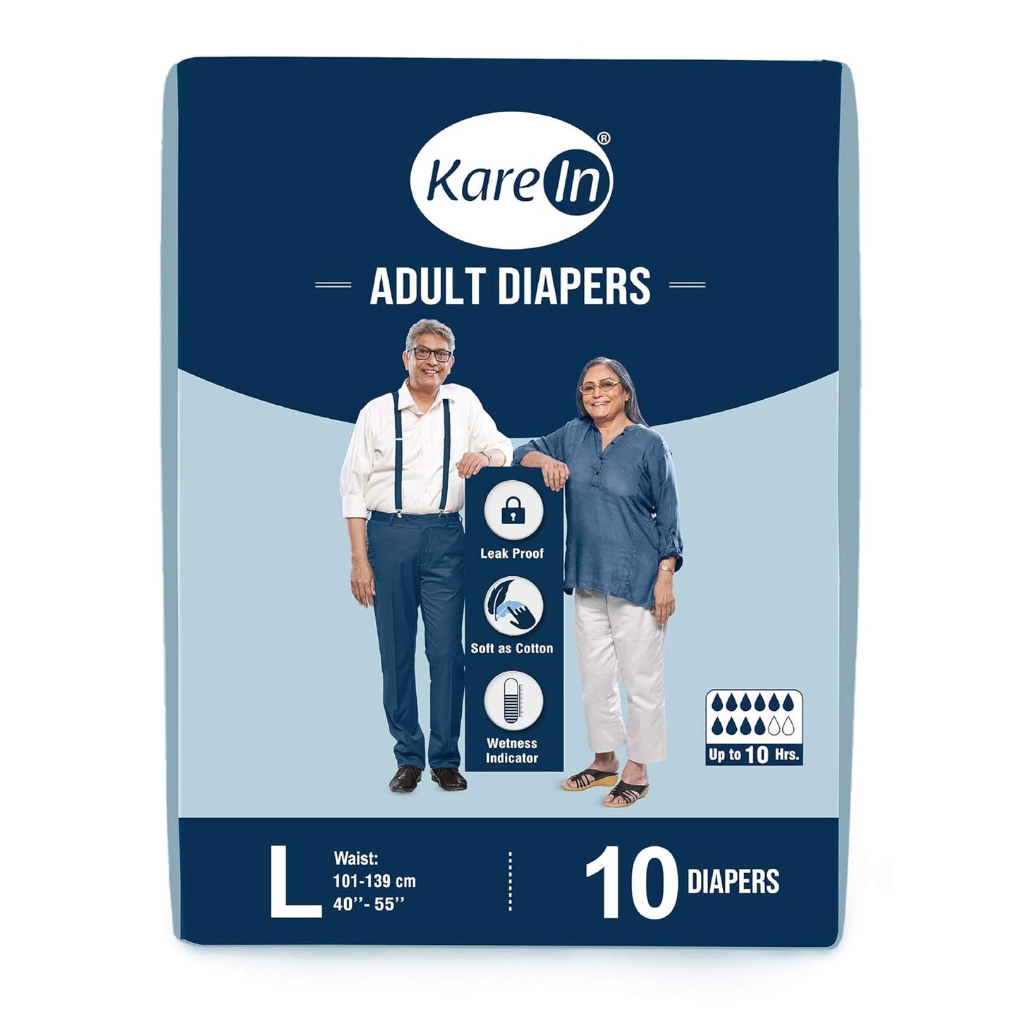 KareIn Premium Adult Diapers, Large 101-139 Cm (40"-55")