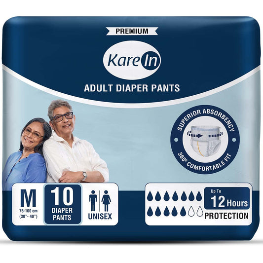 KareIn Premium Adult Diaper Pants, Medium 75 - 100 Cm (30"- 40")