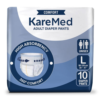 KareMed Comfort Adult Diaper Pants, Large 90-120 Cm (35"- 47")