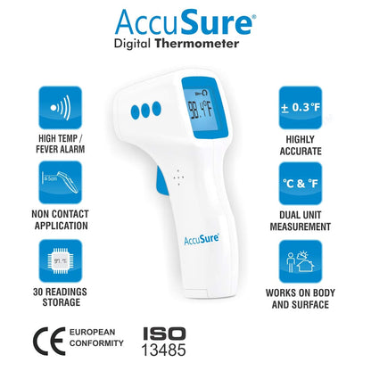 AccuSure Non-Contact Digital Infrared Forehead Thermometer