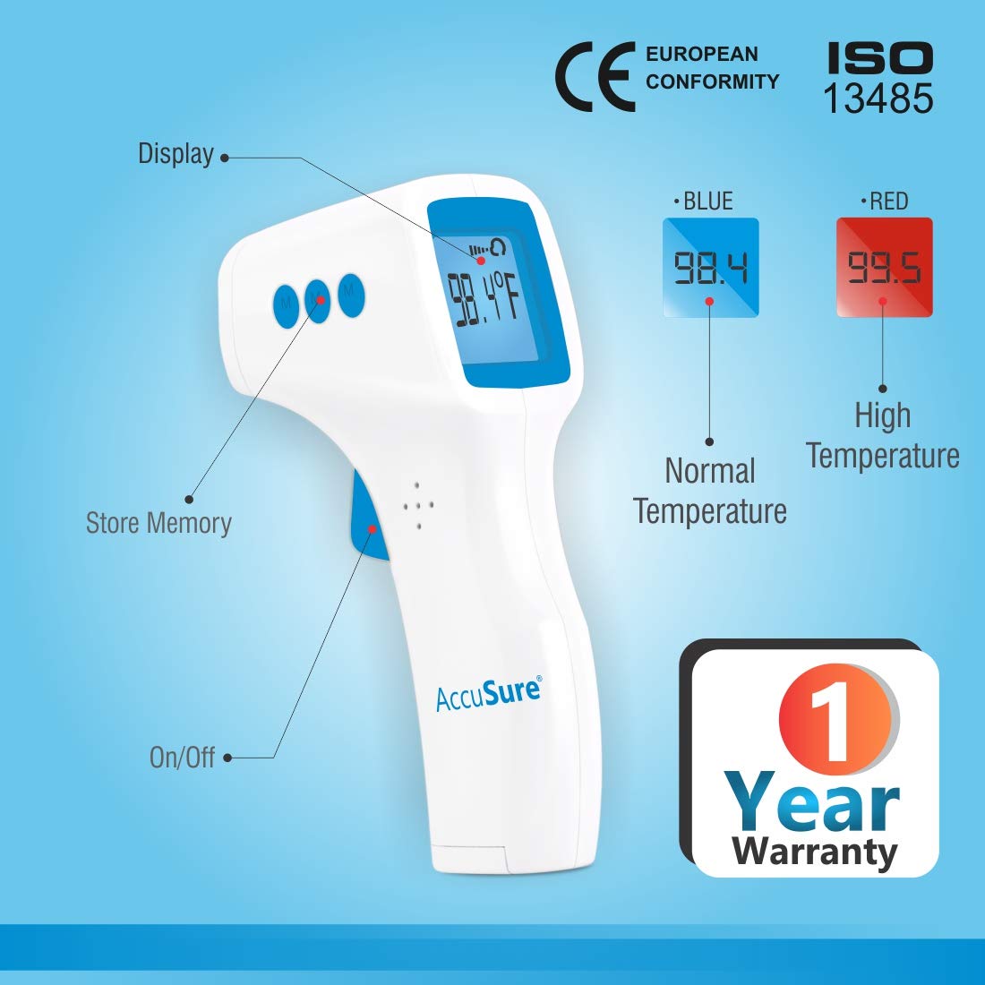 AccuSure Non-Contact Digital Infrared Forehead Thermometer