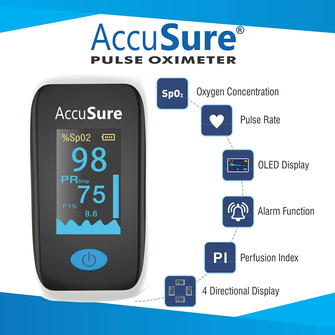 AccuSure Fingertip pulse oximeter