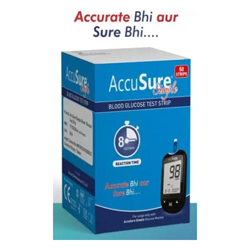 AccuSure Simple Glucometer Test Strip 50's