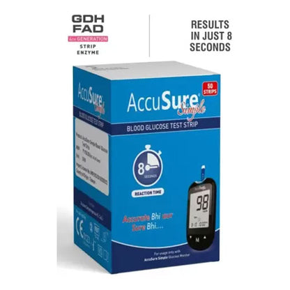 AccuSure Simple Glucometer Test Strip 50's