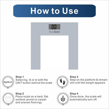 Accusure Digital Bathroom Weighing Scale B-15