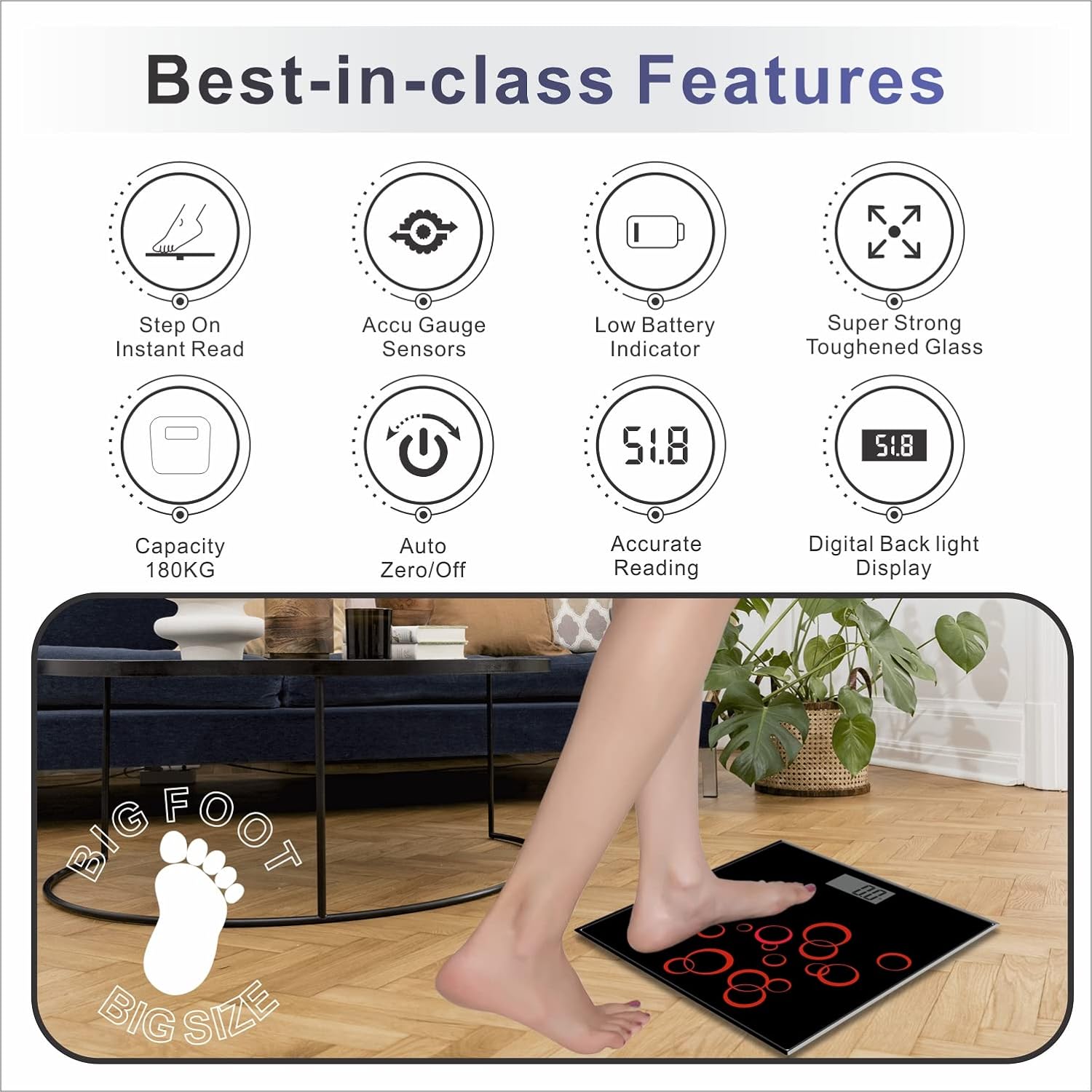 Accusure Digital Bathroom Weighing Scale B-15