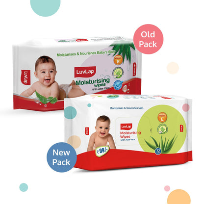 LuvLap Baby Moisturising Wipes with Aloe Vera (Pack of 3)