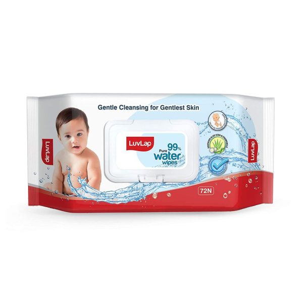 LuvLap Baby Water Wipes with Lid (3 Packs - 1x72 wipes)